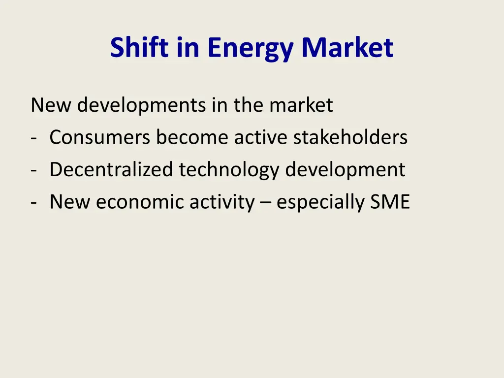 shift in energy market