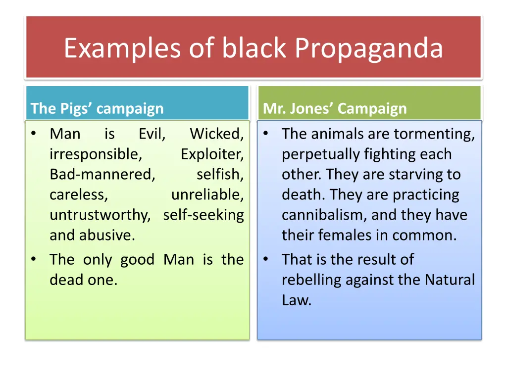 examples of black propaganda