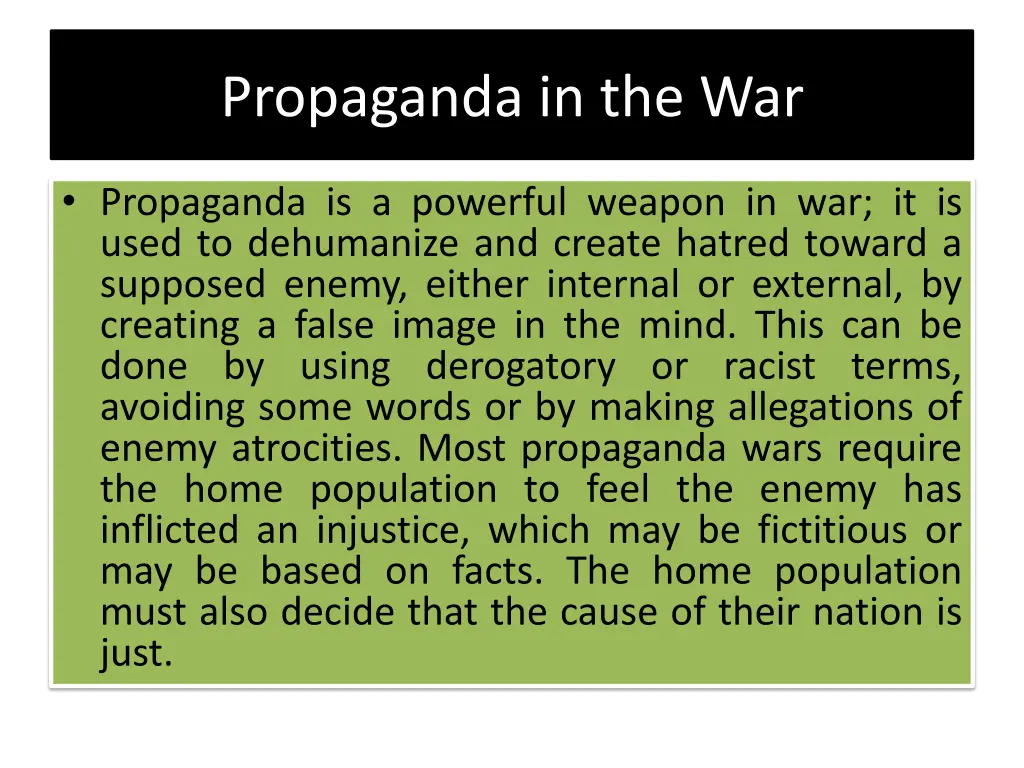 propaganda in the war