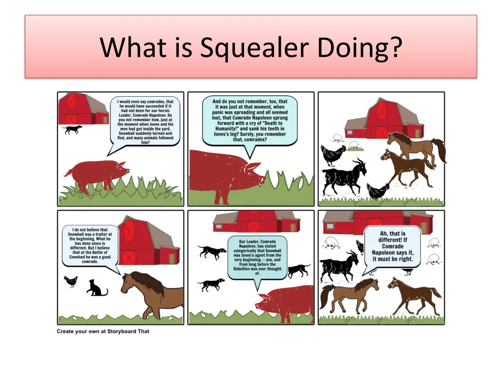 what is squealer doing