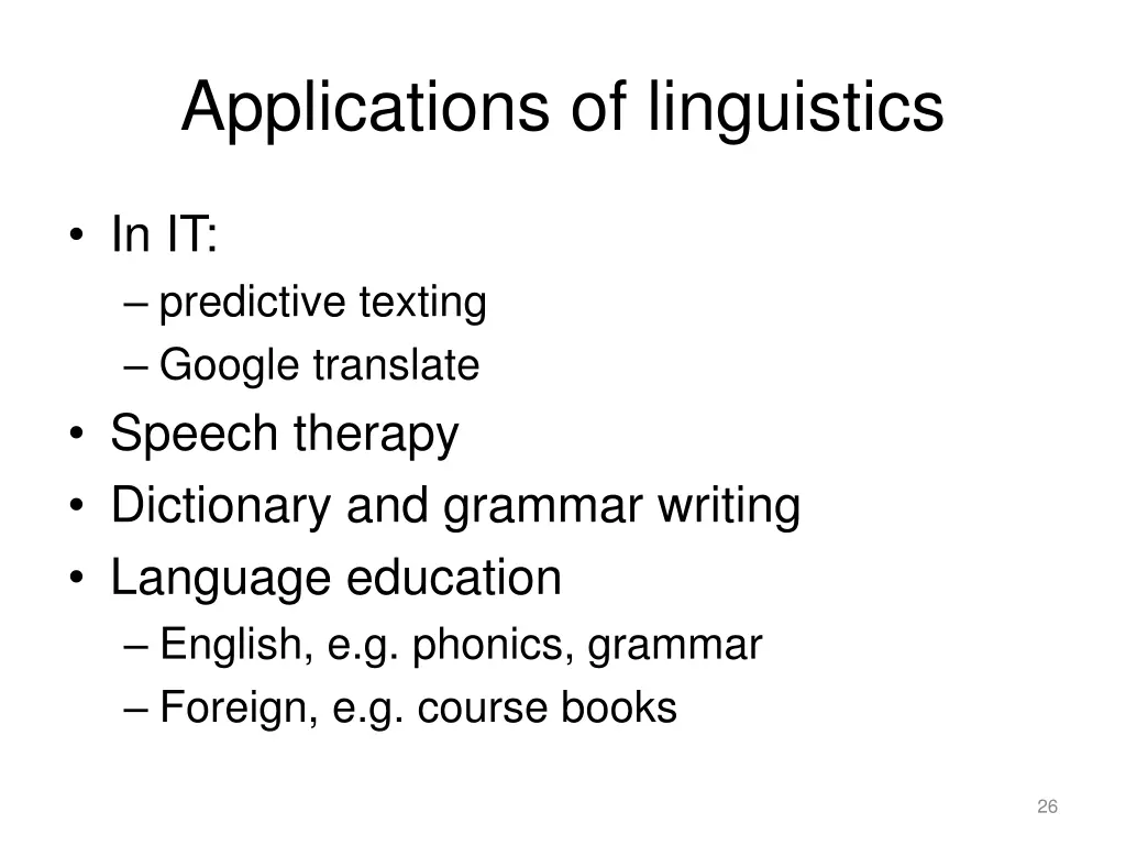 applications of linguistics