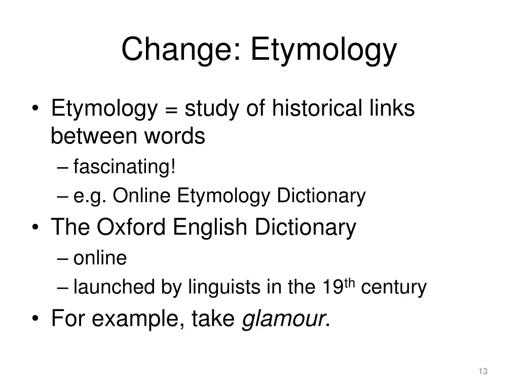 change etymology