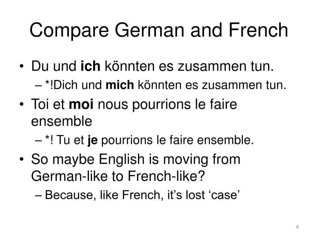 compare german and french