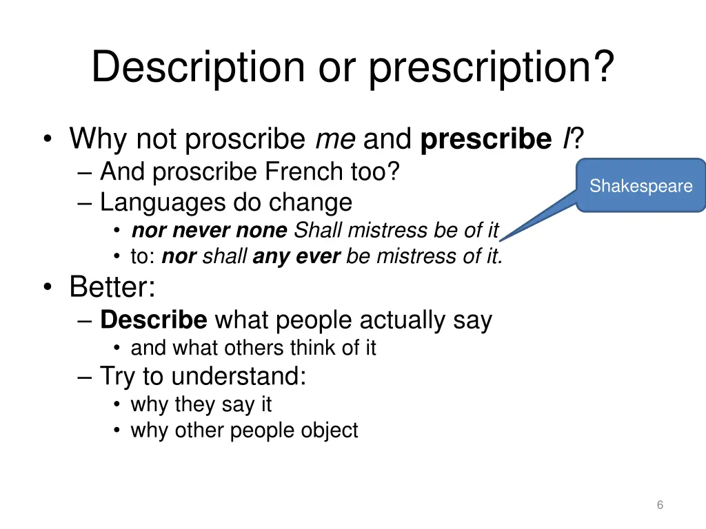 description or prescription