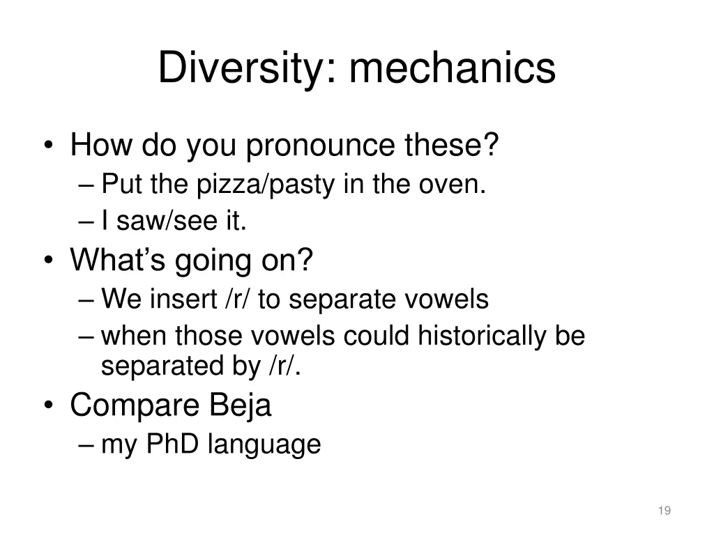 diversity mechanics