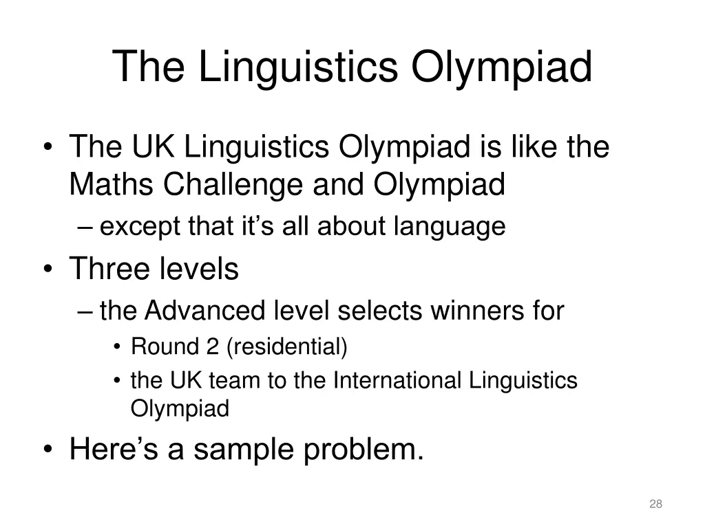 the linguistics olympiad