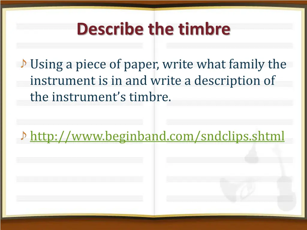 describe the timbre