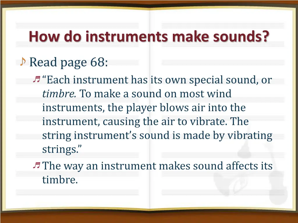 how do instruments make sounds