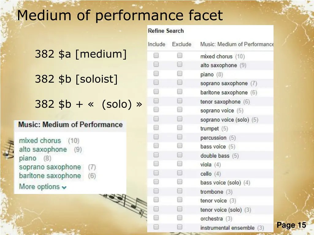 medium of performance facet