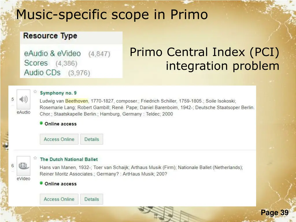 music specific scope in primo