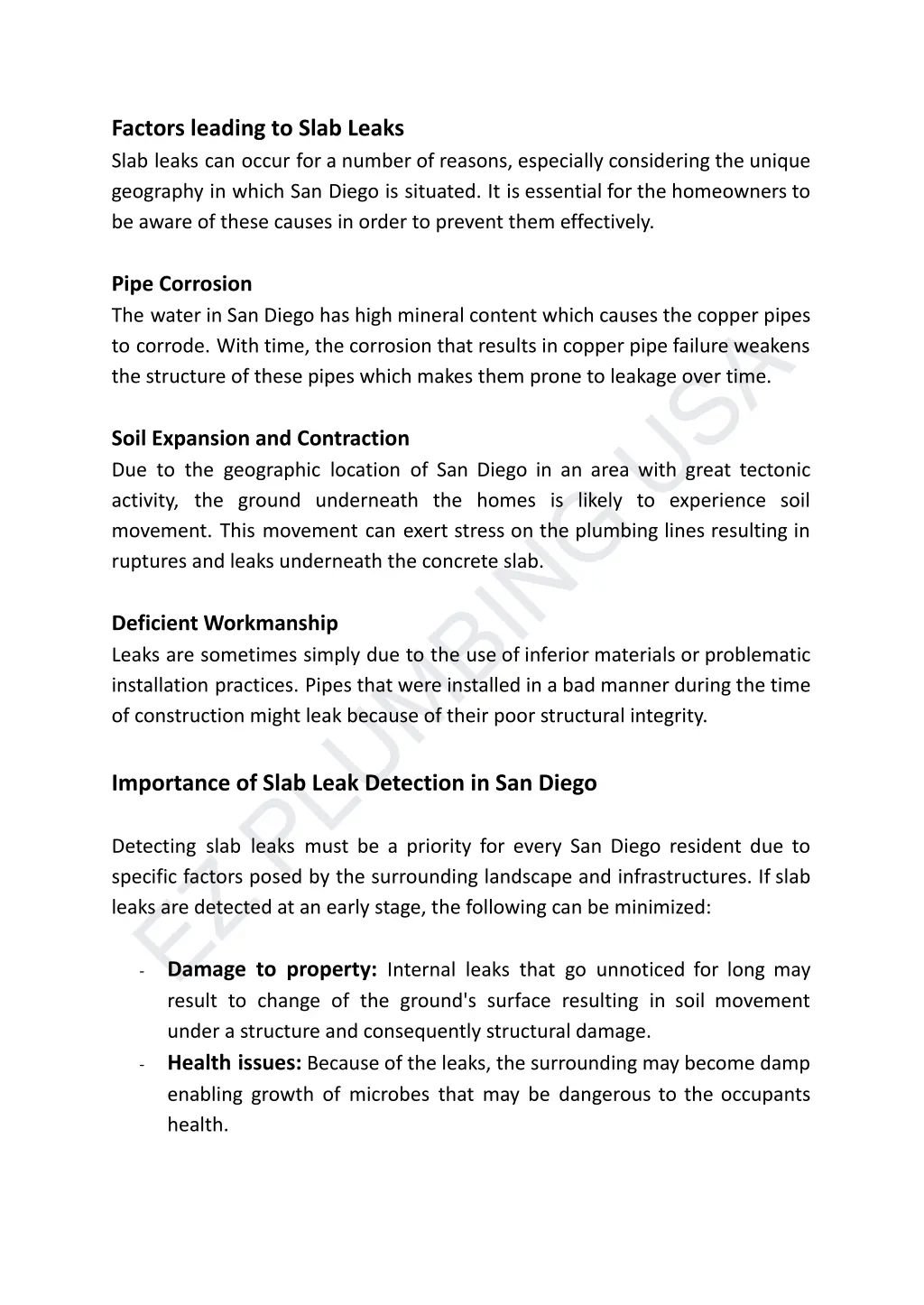 factors leading to slab leaks slab leaks