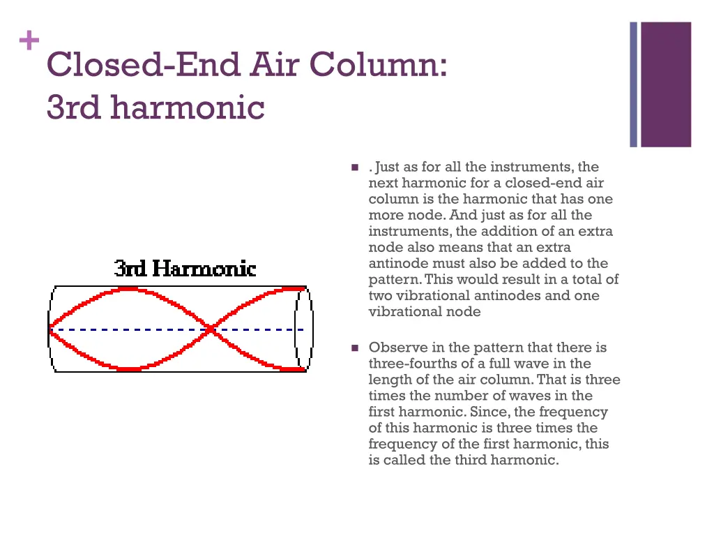 closed end air column 3rd harmonic