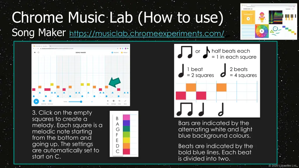 chrome music lab how to use song maker https 1