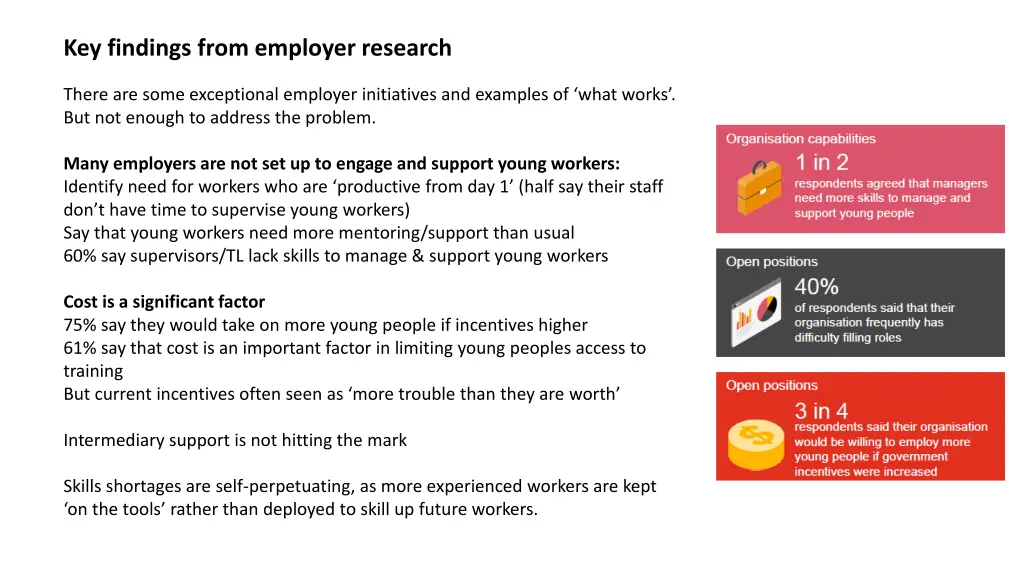 key findings from employer research