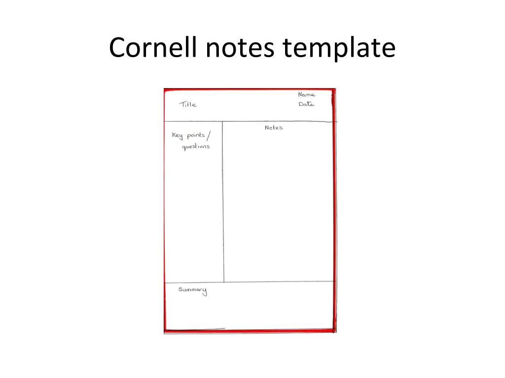 cornell notes template