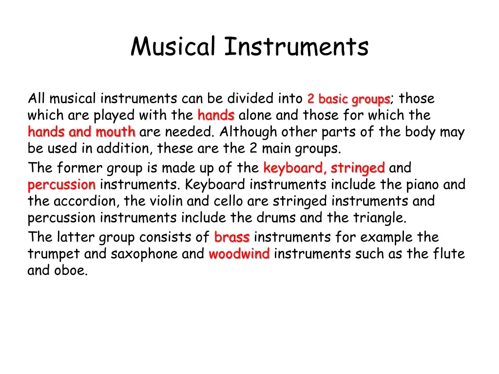 musical instruments