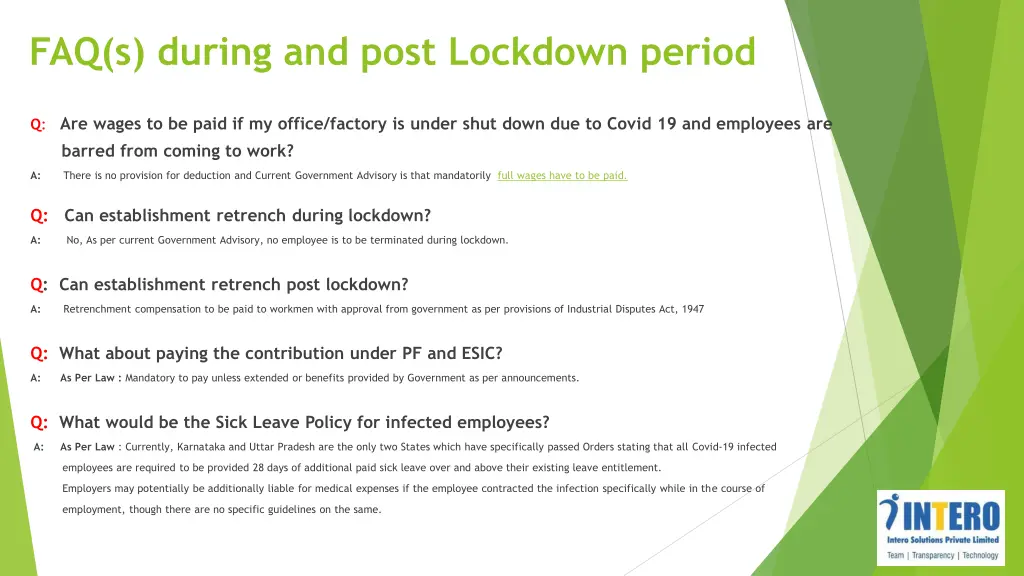 faq s during and post lockdown period