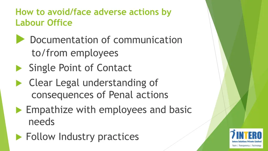 how to avoid face adverse actions by labour