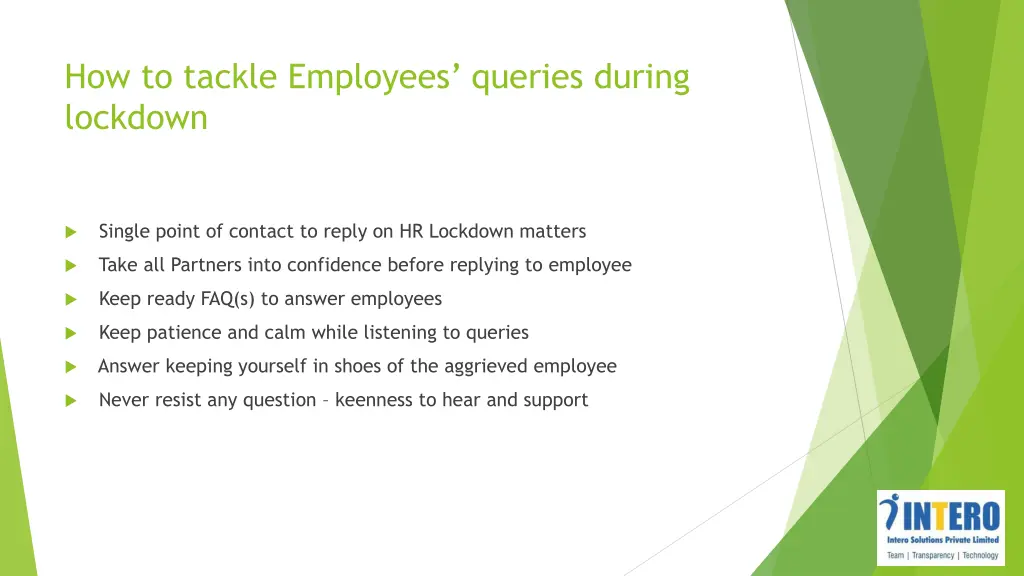 how to tackle employees queries during lockdown