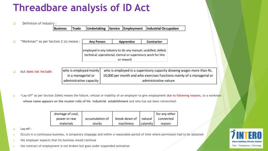 threadbare analysis of id act