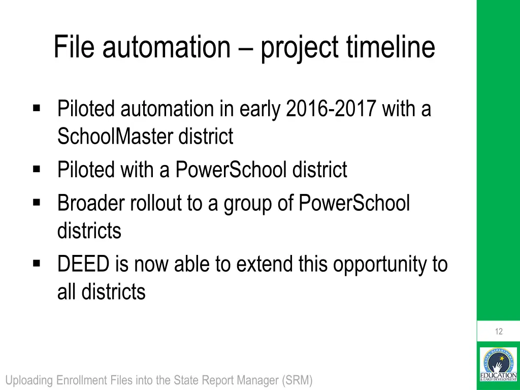 file automation project timeline