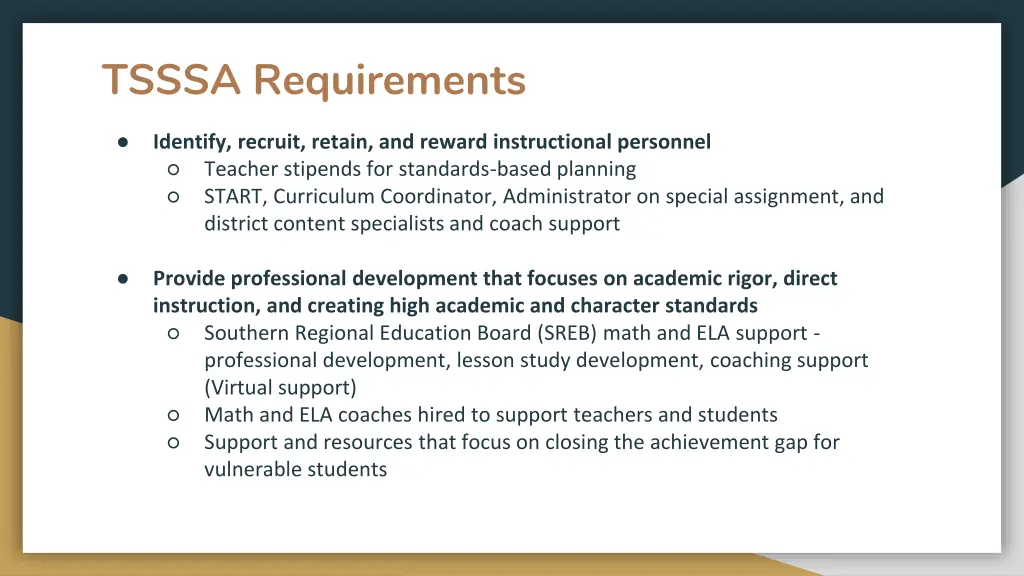 tsssa requirements 1