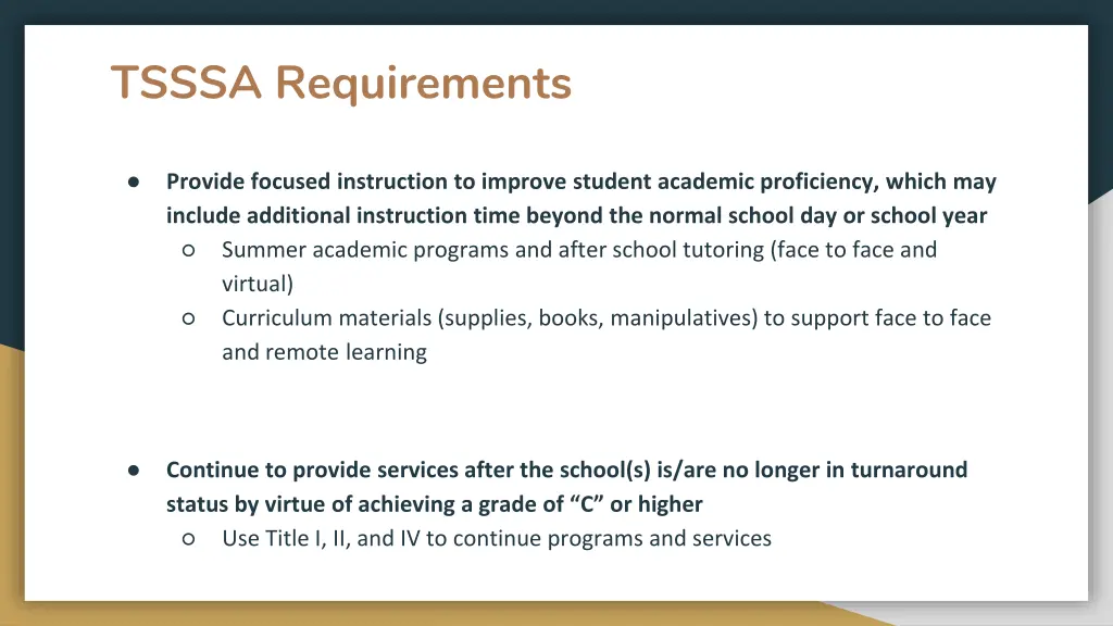 tsssa requirements 2