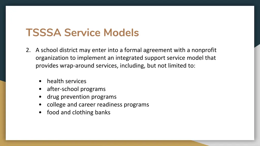 tsssa service models 1