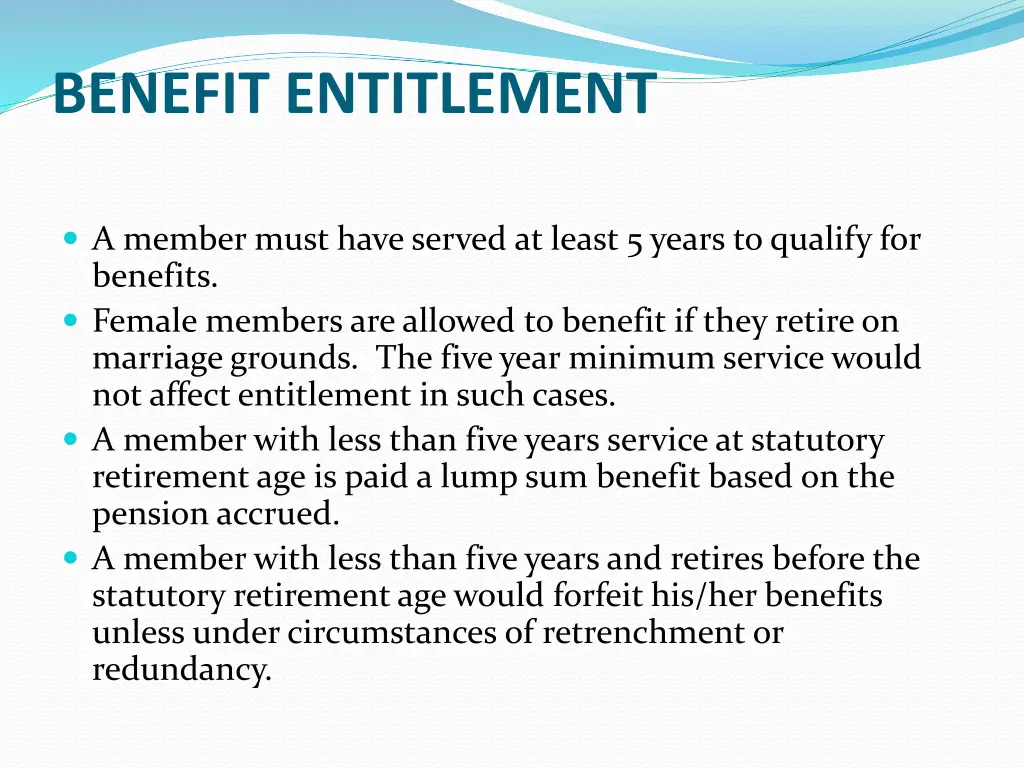 benefit entitlement