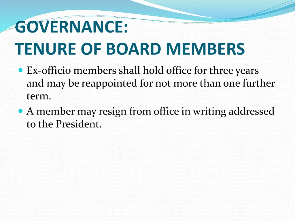 governance tenure of board members