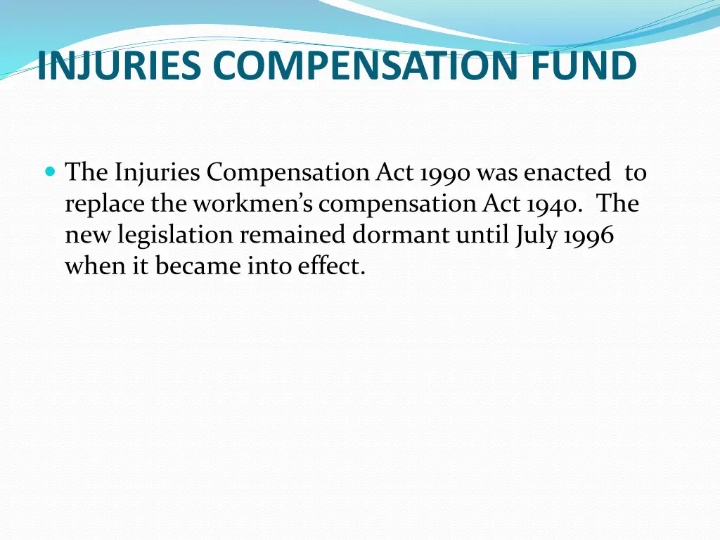 injuries compensation fund