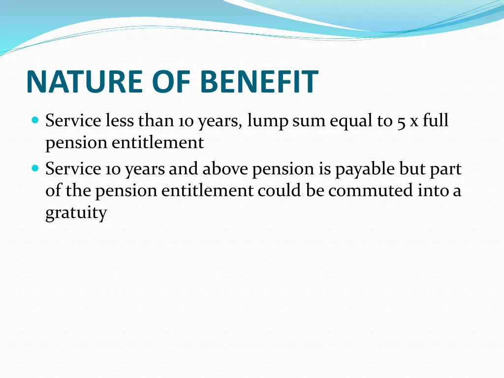 nature of benefit