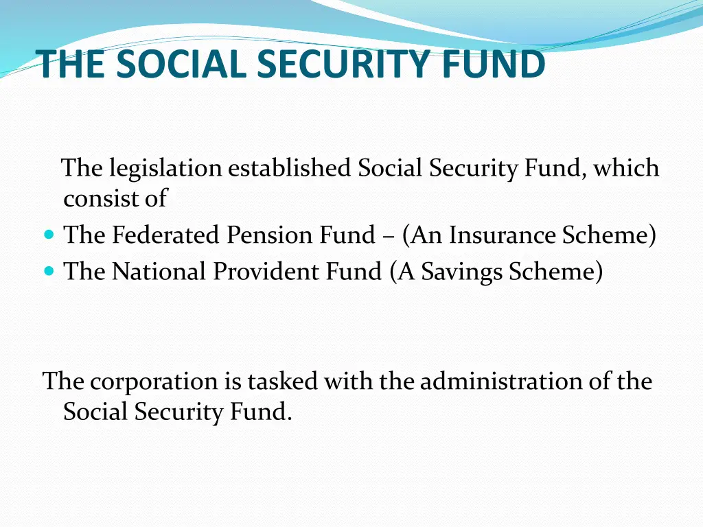 the social security fund