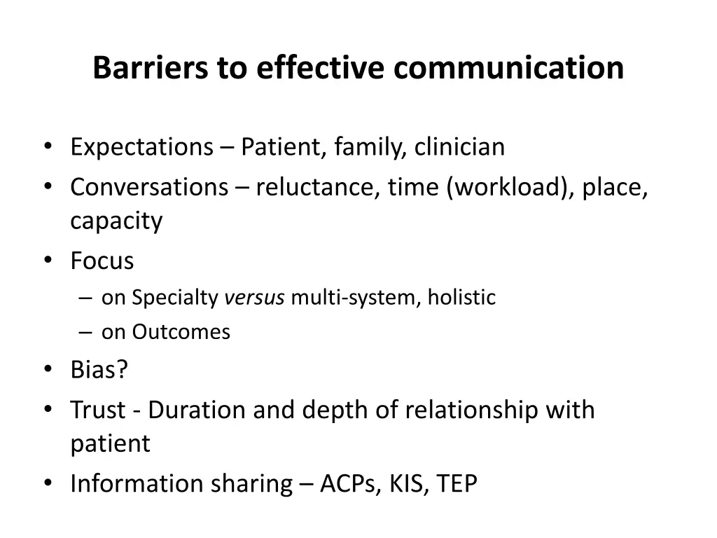 barriers to effective communication