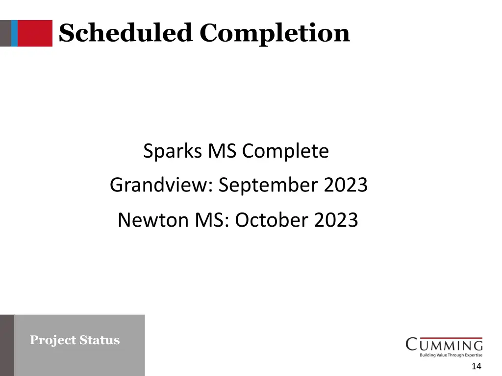 scheduled completion