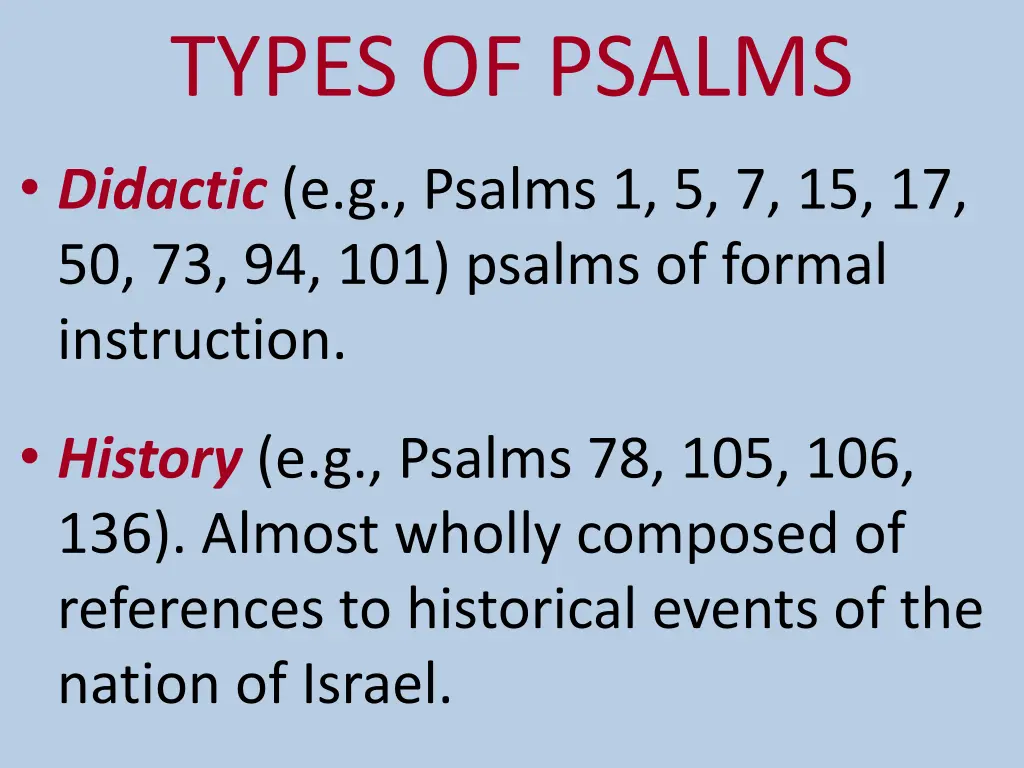 types of psalms 1