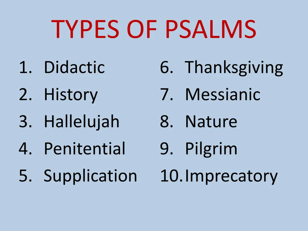 types of psalms