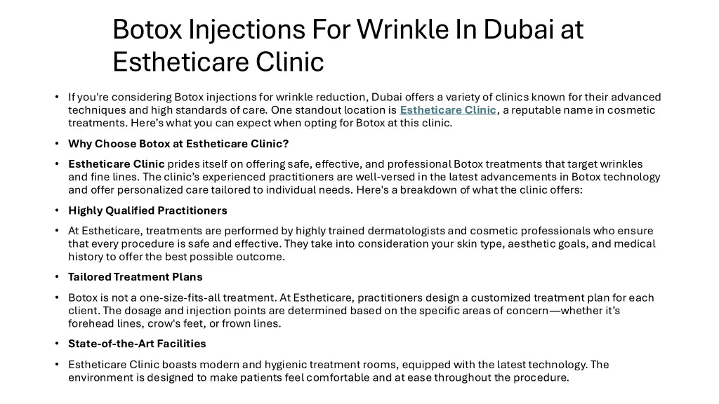 botox injections for wrinkle in dubai