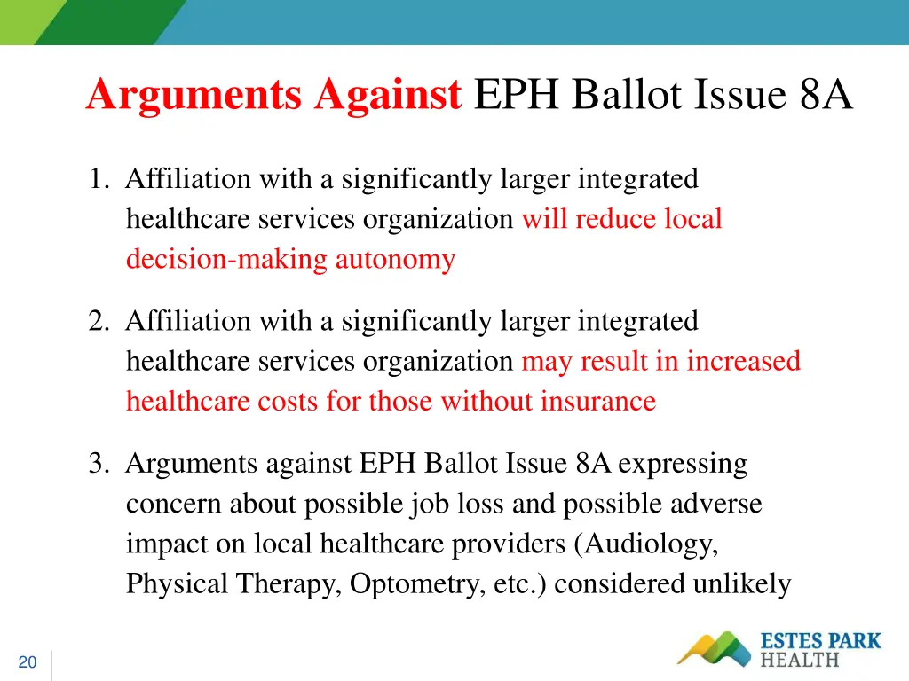 arguments against eph ballot issue 8a