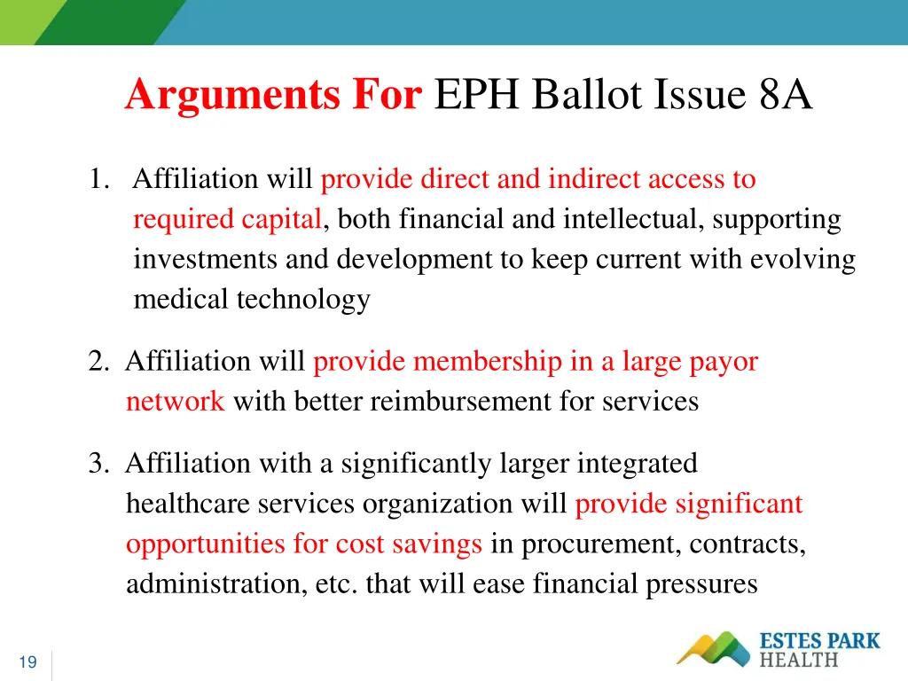 arguments for eph ballot issue 8a