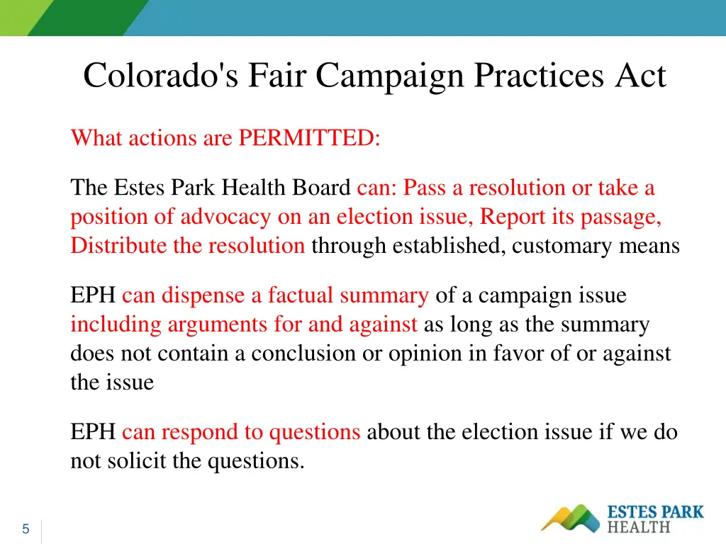 colorado s fair campaign practices act 1