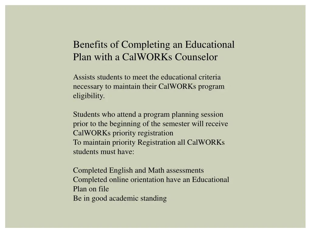 benefits of completing an educational plan with