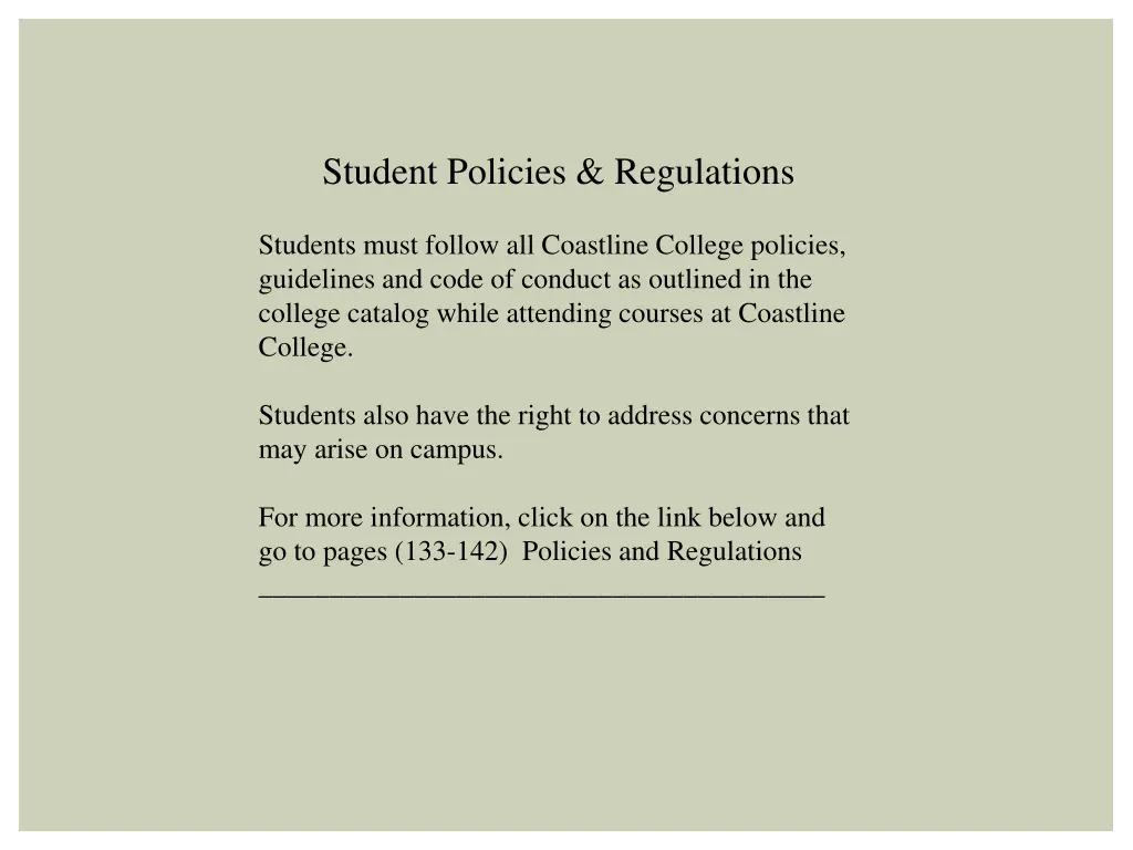 student policies regulations