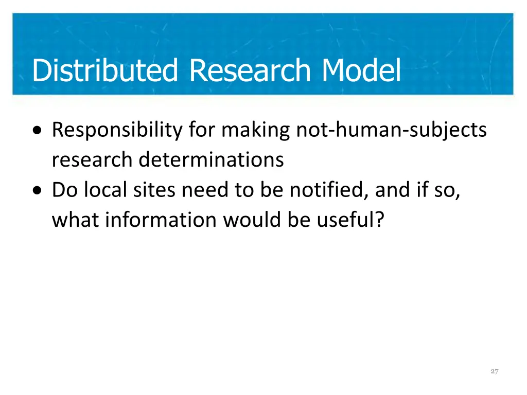 distributed research model