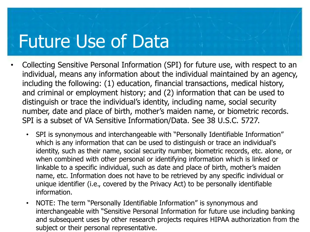 future use of data