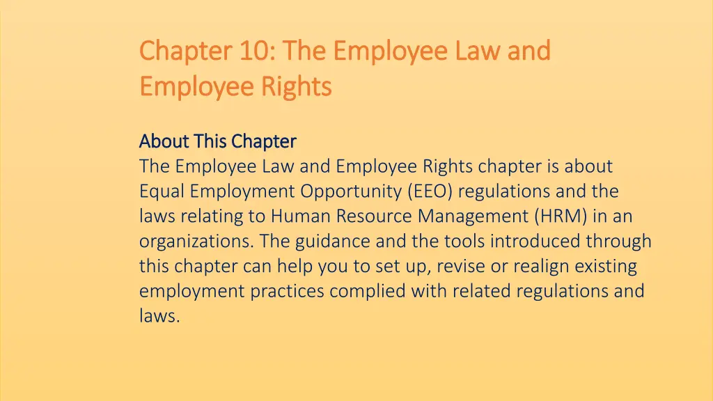 chapter 10 the employee law and chapter