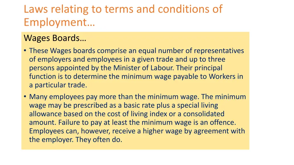 laws relating to terms and conditions 1