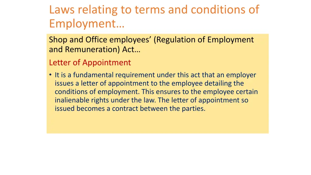 laws relating to terms and conditions 10