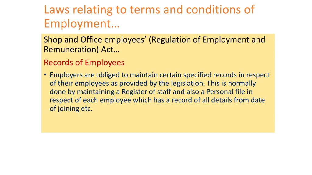 laws relating to terms and conditions 12