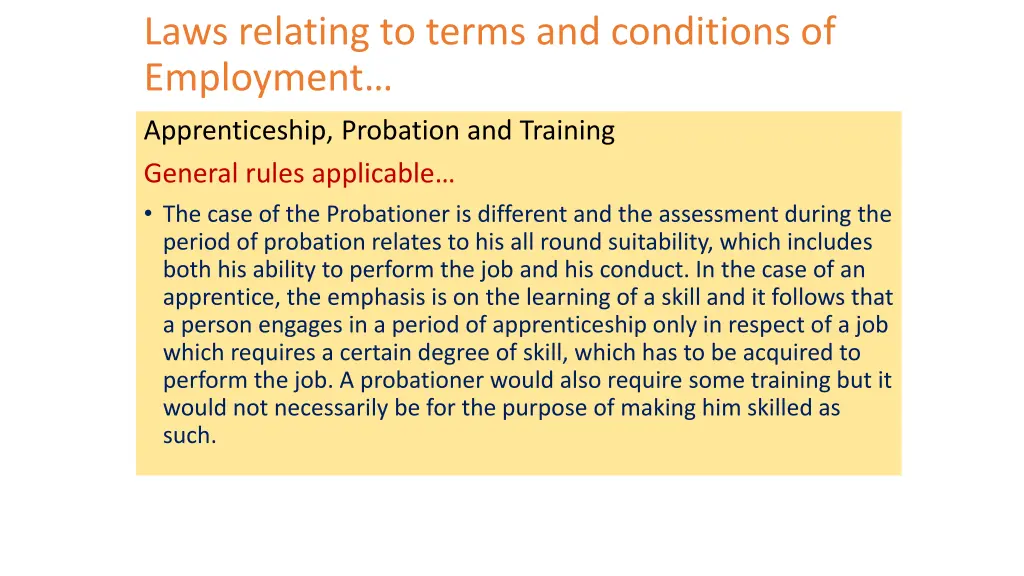 laws relating to terms and conditions 14